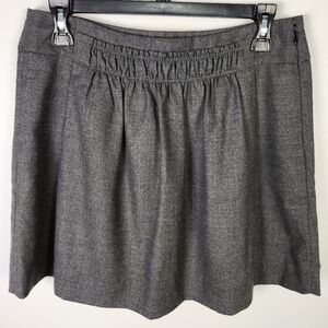 J. Crew Size 4 Shirred Wool Skirt Charcoal Gray A-Line Above Knee Pockets‎ #650